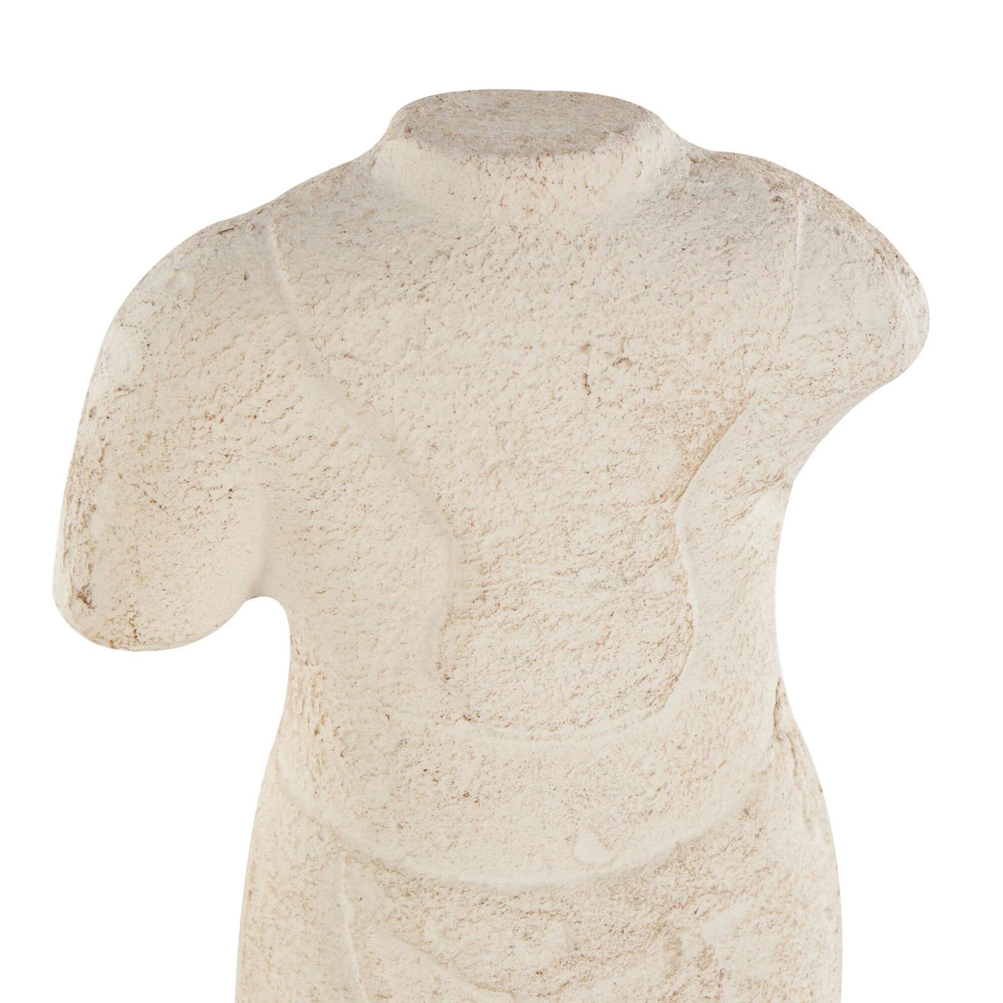 14" Cream Paper Mache Figurine Sculpture with Mable Base